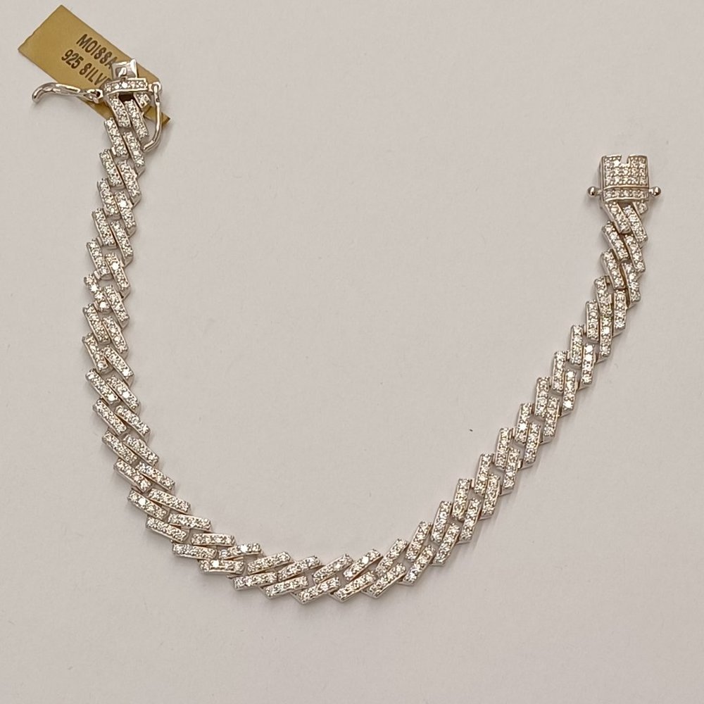 925 Sterling Silver Man Moissanite Diamond Bracelet